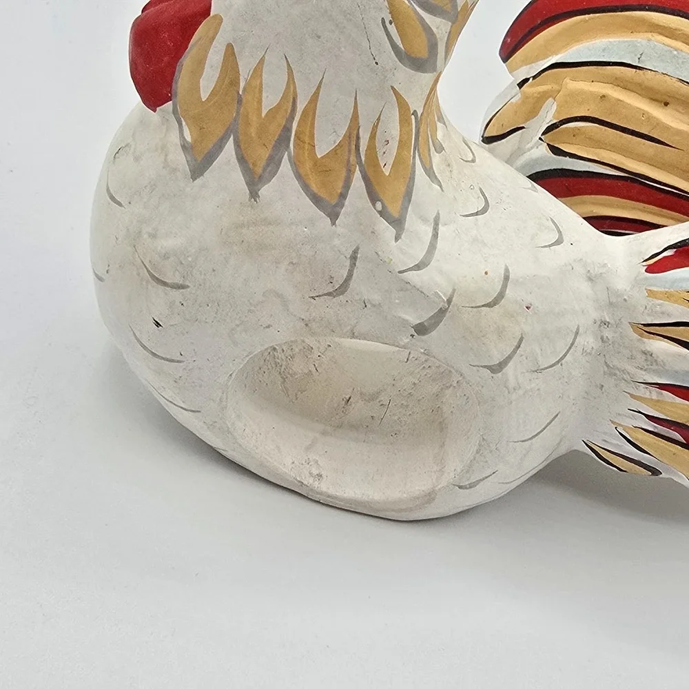 2 Wooden‎ Napkin Rings Farmhouse Country Chicken Hen Roosters Hand Painted